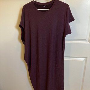 Kit & Ace Asymmetrical Wave Dress, Burgandy Jersey Knit Athletic, Size Large